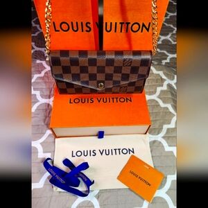 Louis Vuitton Portefeuille Sarah Long Wallet/Purse Damier DATE STAMPED MI2260